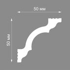Плинтус потолочный полистирол Classic-3 белый 50x50x2000 мм