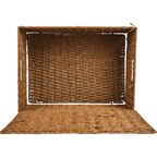 Корзина с крышкой для хранения 45x21x33 см бумага цвет коричневый