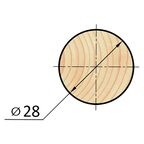 Круглый погонаж деревянный сращенный 28x2100-2200 мм хвоя Экстра