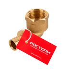 Угол комбинированный 90° Ростерм 1/2"x16 мм ВР латунь