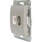 Розетка компьютерная встраиваемая Systeme Electric Glossa RJ45 цвет платина