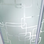 Душевая кабина AvaCan 110x110 EM2011LED+GM стекло узорчатое, профиль хром, с гидромассажем