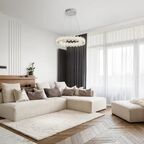 Люстра подвесная светодиодная FR6194PL-L110CH с пультом управления 25 м² регулируемый белый свет цвет серый/прозрачный