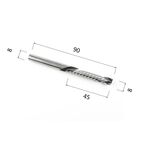 Фреза DJTOL A1FLX845 компрессионная спиральная однозаходная (по дереву, композиту (АКП), пластику)