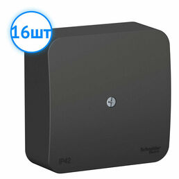 Коробка распределительная Systeme Electric Blanca 75x75x30 квадратная 2 IP42 антрацит BLNRK000016 (комплект из 16 шт.)