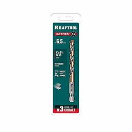 KRAFTOOL НЕХ-1/4 , d 6.5 х 107 мм, сверло по металлу для винтовёртов и шуруповертов IMPACT READY (29652-6.5)