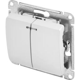 Выключатель встраиваемый Systeme Electric Glossa 2 клавиши цвет белый