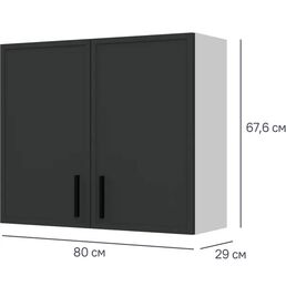 Кухонный шкаф навесной Неро 80x67.6x29 см МДФ цвет графит