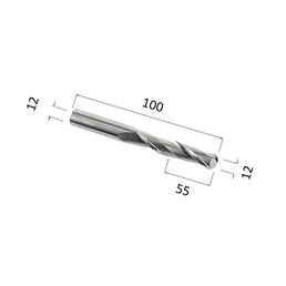 Фреза DJTOL N2QX1255 спиральная двухзаходная сферическая (по дереву, композиту (АКП), пластику)