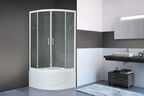 Душевой уголок Royal Bath 100х100 RB 100BК-Т стекло прозрачное, профиль белый, с поддоном