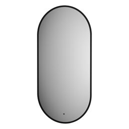 Зеркало Defesto AURA DF 2922R 40х80 см, с LED-подсветкой, инфракрасный выключатель, нейтральный белый свет, рама черная