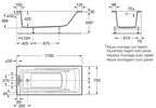 Акриловая ванна Roca Hall 170x75 прямоугольная белая ZRU9302768