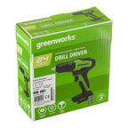 Дрель-шуруповерт аккумуляторная бесщеточная Greenworks GD24AG 24 В без АКБ и ЗУ (3704007)