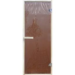 Дверь для сауны с магнитным замком 1890x690 мм веники