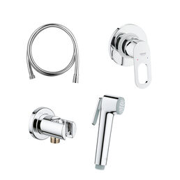 Готовый комплект для гигиенического душа GROHE BauLoop: встраиваемый смеситель, гигиенический душ со шлангом и держателем, хром