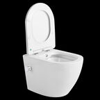 Унитаз подвесной с функцией биде CeramaLux 2196-BD белый, с крышкой микролифт, с функцией биде