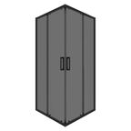 Душевой уголок Март Квадро Black квадратный 100x100 см черный профиль тонированное стекло раздвижной