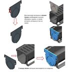 Лоток Standartpark Spark 1 пластиковый 1000x90x90 мм с пластиковой решеткой класса А15