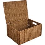 Корзина с крышкой для хранения 38x18x28 см бумага цвет коричневый
