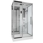 Душевая кабина Niagara Luxe 120x82 NG-7713WL поддон низкий, стекло прозрачное, профиль серебро