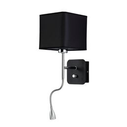 Бра на гибкой ножке с подсветкой для чтения и выключателем Crystal Lux PACO AP2 CHROME/BLACK