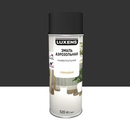 Эмаль аэрозольная декоративная Luxens глянцевая цвет черный 520 мл