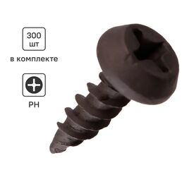 Саморезы по металлу полуцилиндрические острые фосфатированные 3.5x11 300 шт.
