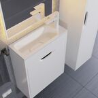 Мебель для ванной комнаты Uperwood Modul 50 см подвесная, с дверцей, матовая белая, графит