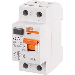 УЗО Tdm Electric ВД1-63 2P 25 A 100 мА 4.5 кА AC SQ0203-0005