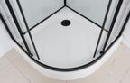 Душевая кабина Frank F408 Black 80x80 без крыши, стекло прозрачное, профиль черный