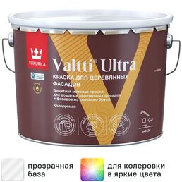 Краска для деревянных фасадов Tikkurila Valtti Ultra матовая прозрачная база С 9 л