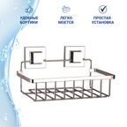 Полка прямая Teknotel 1 ярус самоклеящийся хром 24x15x14 см
