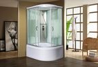 Душевая кабина Мономах XL 100/80/44 МЗ L профиль хром, стекло прозрачное с рисунком мозаика, левая