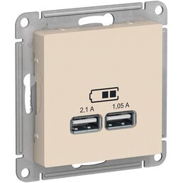 Розетка USBх2 (бежевый) Systeme Electric AtlasDesign ATN000233