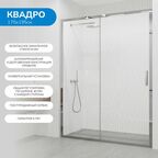 Душевая дверь в нишу 170х195 см. Квадро стекло прозрачное, профиль глянцевый хром