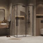 Душевой уголок Grossman Galaxy 120x80 300.K33.01.1280.21.00 без поддона, стекло прозрачное, профиль черный матовый