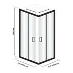 Душевой уголок Март Квадро Black квадратный 100x100 см черный профиль матовое стекло раздвижной
