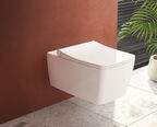 Комплект подвесного унитаза Vitra Metropole L-Box 9820B003-7201 с инсталляцией и кнопкой, сиденье микролифт