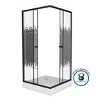 Душевой уголок Niagara Eco 80x80  NG-008-14Q BLACK стекло мозаика, профиль черный, низкий поддон