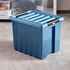 Контейнер Rox Box 50x39x40 см 50 л пластик с крышкой и роликами цвет синий
