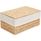 Корзина с крышкой для хранения 26x12x17 см бумага цвет бежевый