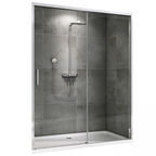 Душевая дверь в нишу Abber Komfort 140x200 AG93140 стекло прозрачное, профиль хром
