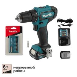 Дрель-шуруповерт аккумуляторная Makita DF333DAX13, 12 В Li-Ion 2x2 Ач