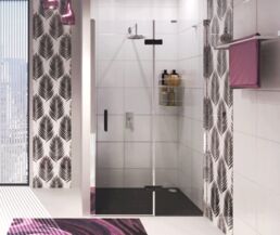 Душевой уголок Wasserkraft Aller 120х100 10H10LBLACK MATT без поддона, стекло прозрачное, профиль хром, петли черные матовый
