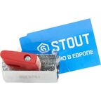 Кран шаровой мини с муфтой Stout 1/2" ВР латунь ручка флажок