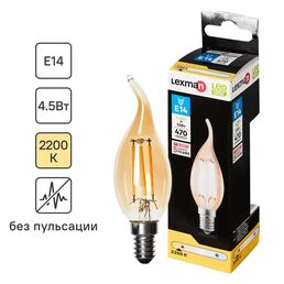 Лампочка светодиодная Lexman свеча E14 470 лм теплый белый свет4.5 Вт