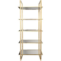 47ED-00401 Стеллаж прозр.стекло/золото 81*40*200см Garda Decor