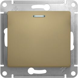 Выключатель одноклавишный с подсветкой (титан) Systeme Electric GSL000463