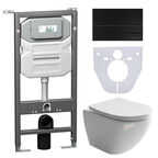 Комплект 4в1 Унитаз подвесной с сиденьем Ceramica Nova CN4002_1002B_1000 белый + Система инсталляции + кнопка