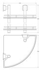 Полка угловая 2-х ярусная 28 cm (матовое стекло; хром) FBS ESP 072